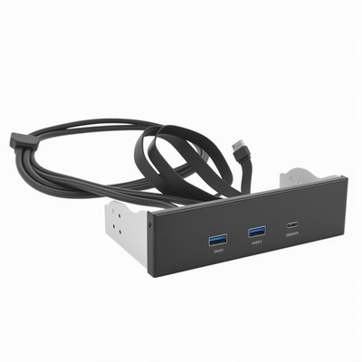 USB Front Panel Hub GEN2x2 5.25 Inch 3 Ports Type C 20Gbps 19 Pin Extension PC