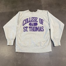 Vintage 80s Champion Reverse Weave Gray College of St. Thomas Sweatshirt XL