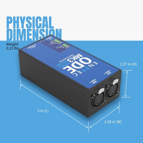 Enttec POE ODE Mk3 70407 DMX / RDM Interface with 5P Male to 3P Female Adapter - Picture 4 of 9