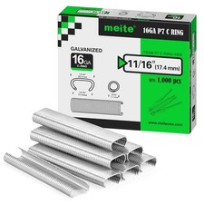 1,000 Counts  Hog Rings 16 Gauge 11/16" Crown P7 Galvanized Hog Ring Staples