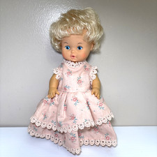Vintage Playmates Rubber Drink  Wet Baby Doll 12  Blonde Rooted Hair Hong Kong
