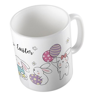 Kaffeetasse Hello Easter Hasen Keramik Tasse Weiß Geschenkidee Souvenir Präsent