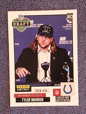 2025 Panini-Tyler Warren /922 Instant NFL Draft Night-10 (RC ...