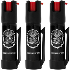 Police Magnum pepper spray self defense safety tool 3 pack 3/4oz BOTTOM CLIP