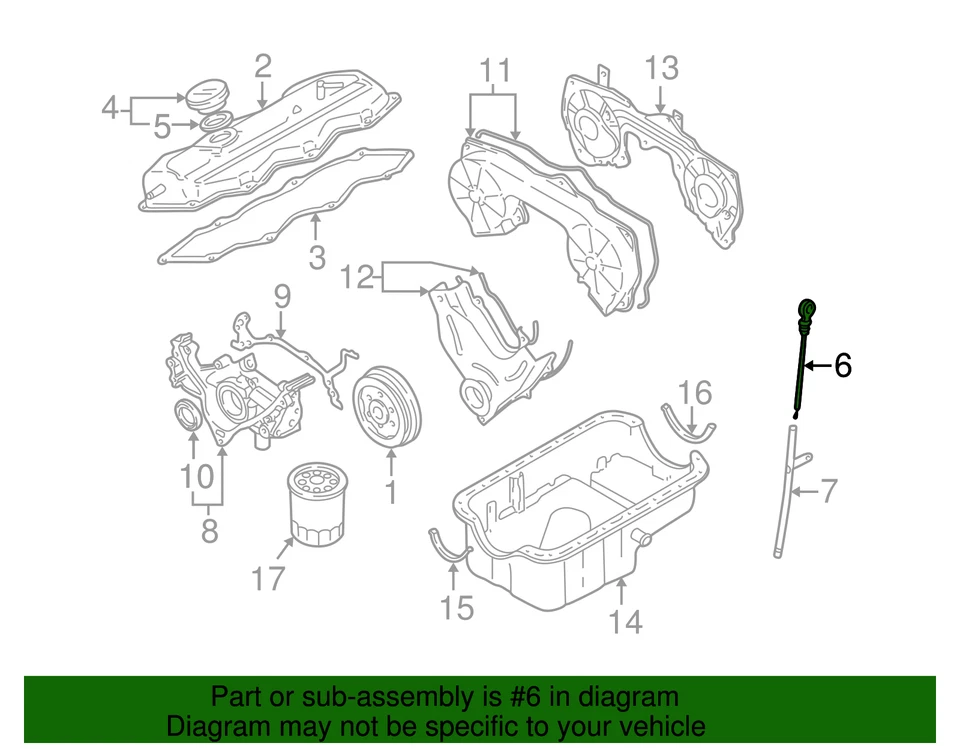 Nissan Pathfinder 1996-2000 genuino - varilla de medición 11140-0W000 Foto 2 de 2