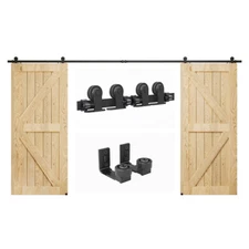 4FT~20FT Rustic Sliding Barn Door Hardware Kit for Single/Double/Bypass T Roller