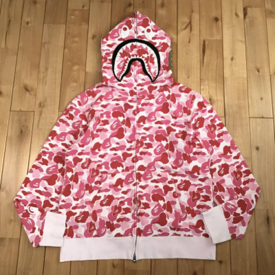 BAPE ABC camo Pink shark full zip hoodie A Bathing Ape Size L | eBay