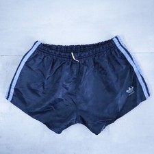 ADIDASVINTAGE SHORTS GLOSS SPRINTER NYLON SHINY BLUE SIZE 6