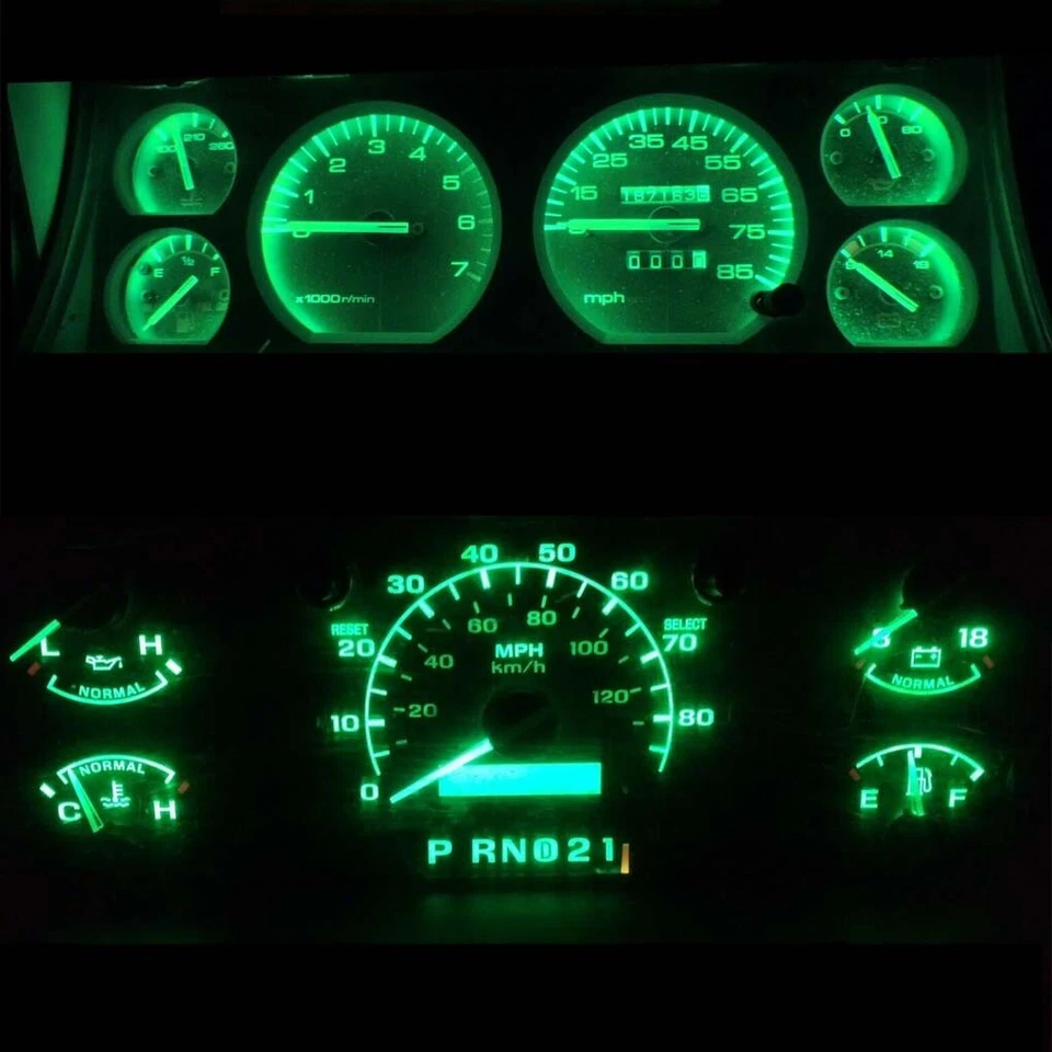 Cuadro calibre verde + kit LED climatizador para Honda Civic del sol 1993-1997 Foto 4 de 4