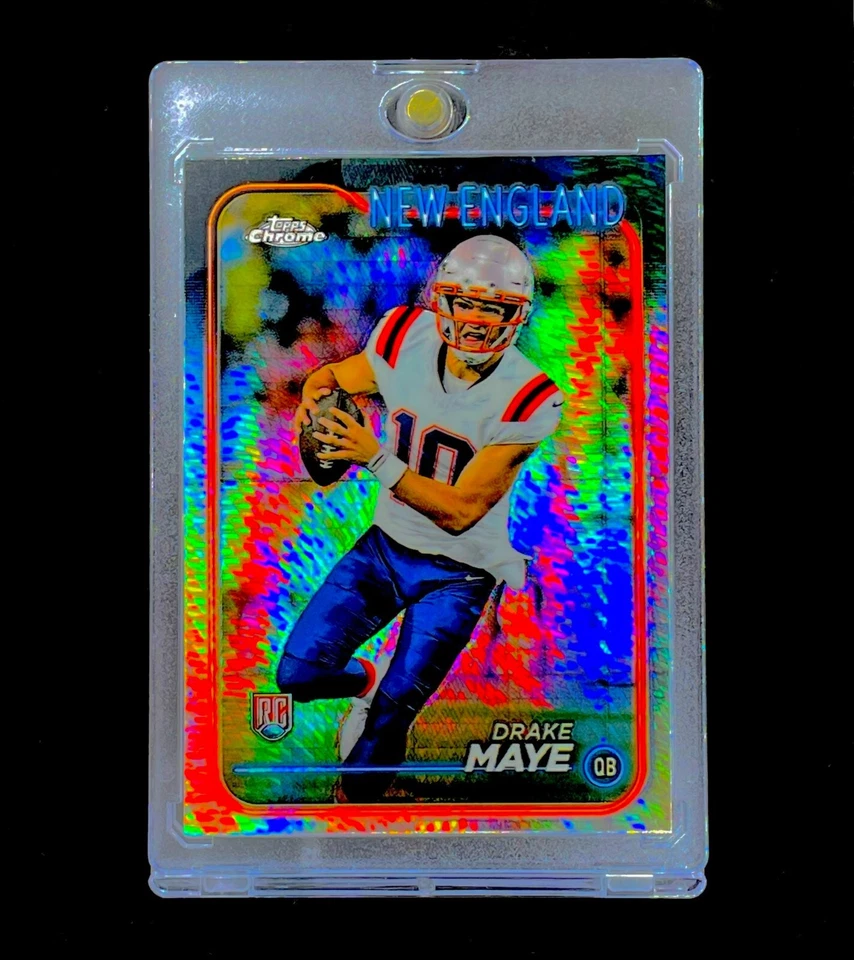 DRAKE MAYE ROOKIE HYPER REFRACTOR SILVER HOLO Prizm RC Non Auto Rare - PATRIOTS - Image 2 of 4