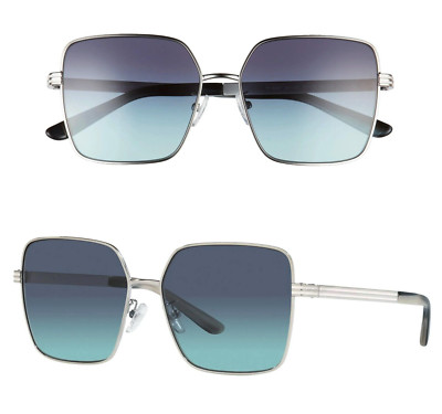 Tory Burch TY6087 Women's 55mm Oversized Square Sunglasses Silver Azure Gradient