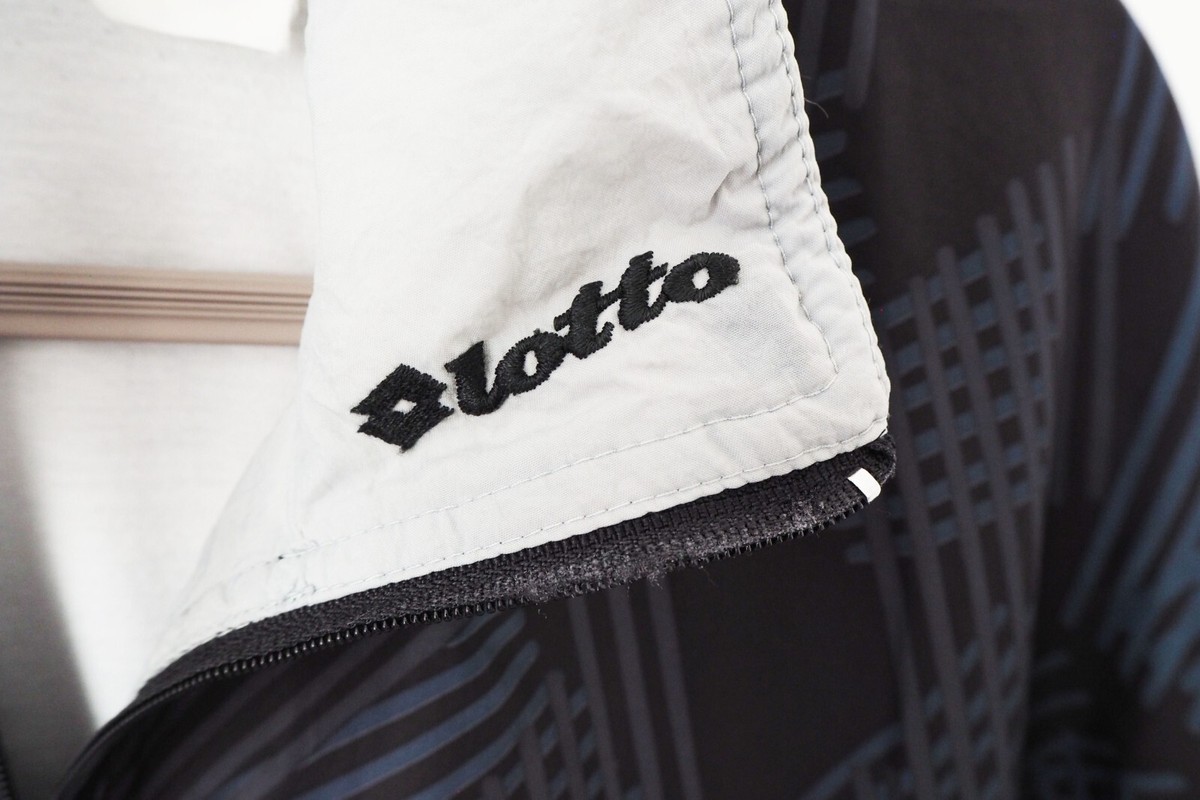 Vintage LOTTO Track Jacket Full Zip Size M 90s sport gray black