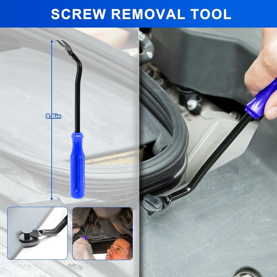 6PCS Auto Trim Removal Tool Kit,4140 Pry Tool Metal Pry Bar,Door Panel