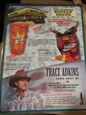Vintage 2005 "WAFFLE HOUSE"  50th Anniversary  Menu Placemat Trace Adkins