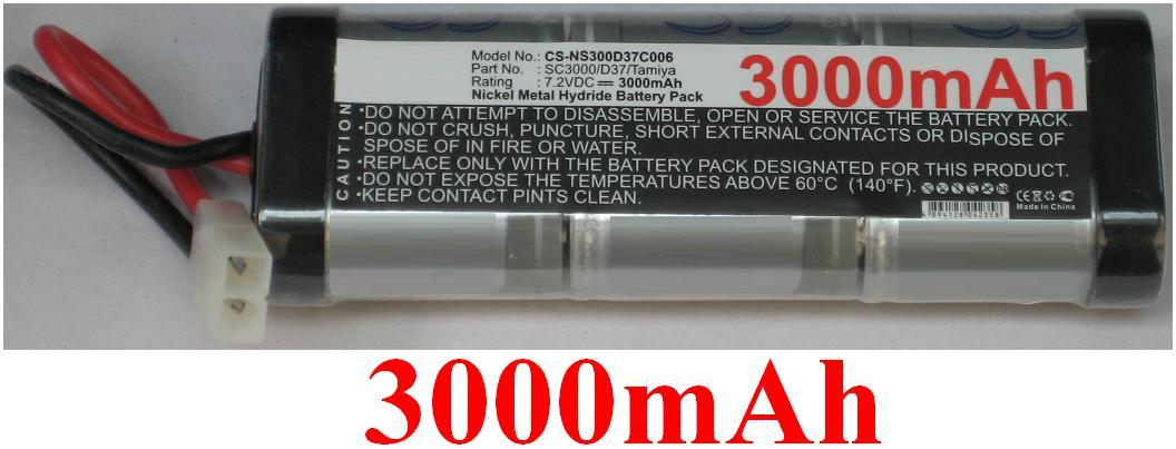 Batterie 7.2V 3000mAh SC3000 à haute décharge continue avec prise Tamiya robuste