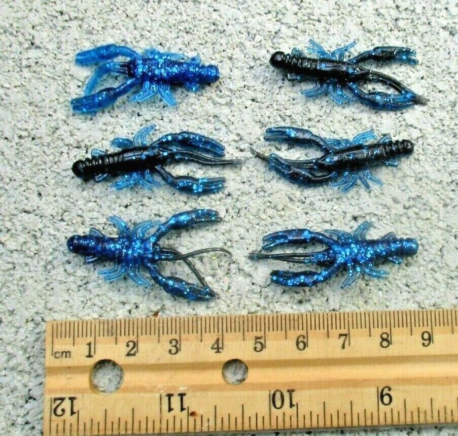 50ct VERSCHIEDENE FARBEN 1,5" Micro CRAWS Crappie Angelköder Panfish