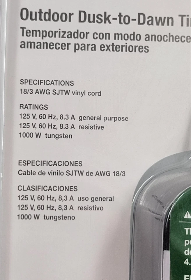 Utilitech Outdoor 1 Outlet Digital Timer Dusk To Dawn | 0154182 Factory Sealed - Image 3 of 4
