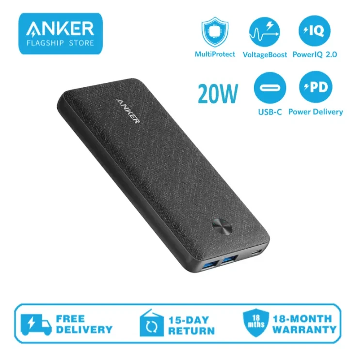 Anker Portable Charger 20000mAh Power Bank 2-Port Battery Pack |PowerCore  Essential 20K|White