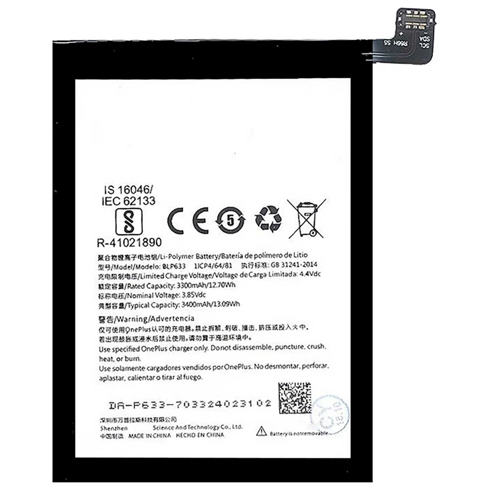 ✅BATTERIA PER ONEPLUS 1+ BLP633 PER ONE PLUS 3T 3400MAH RICAMBIO+SET CACCIAVITI✅ - Immagine 2 di 4