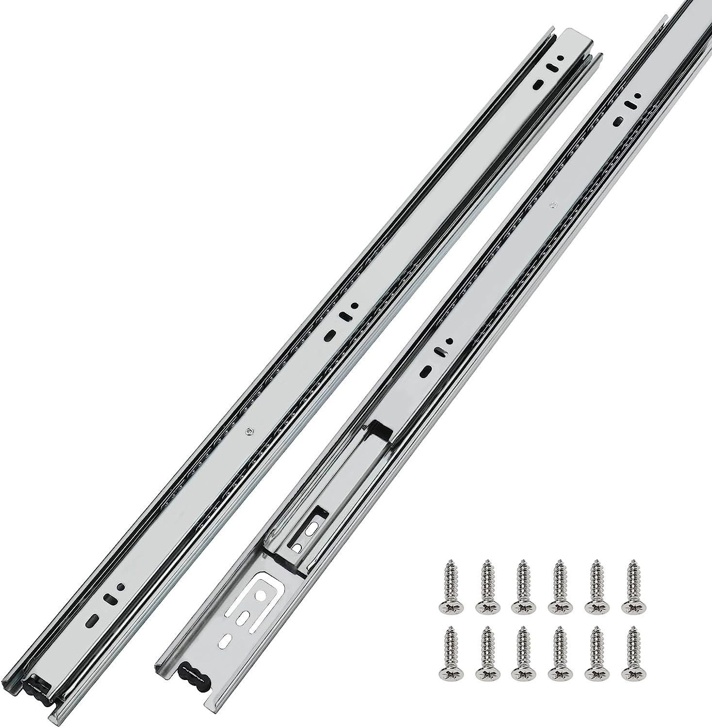 16 Inch Silver Drawer Slides Cabinet Drawer Tool Box Trash Can Kitchen Glides- 1