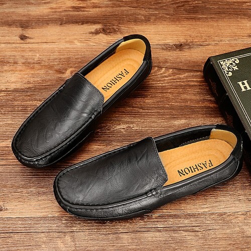 Mens Casual Slip On Moccasin Boat Driving Leather Walking Shoes Loafers Work T5 - Picture 21 of 44