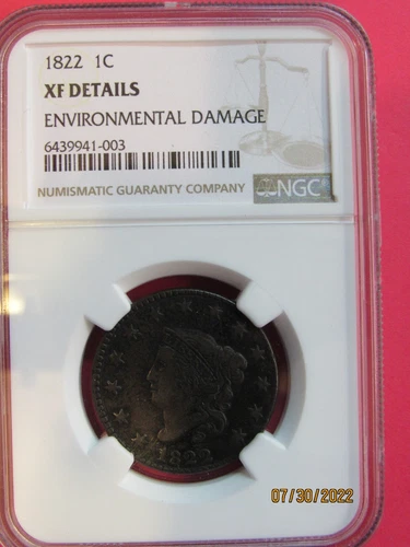 1822 LARGE CENT  NGC  XF DETAILS