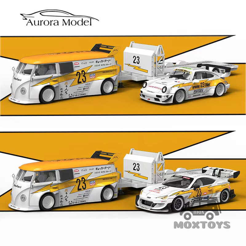 AuroraModel AM 1:64 T1 Van+86 / RWB964+Tralier set Flash Diecast