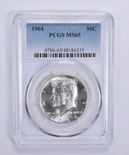 1964 Silver Kennedy Half Dollar MS65 PCGS Blue Label