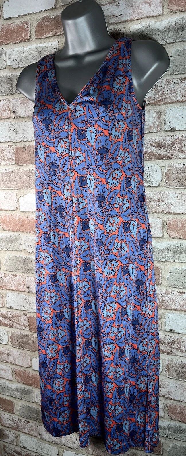 Abito in jersey di seta sabbia TORY BURCH corallo marino Artemide taglia XS $395 *SENZA CINTURA*