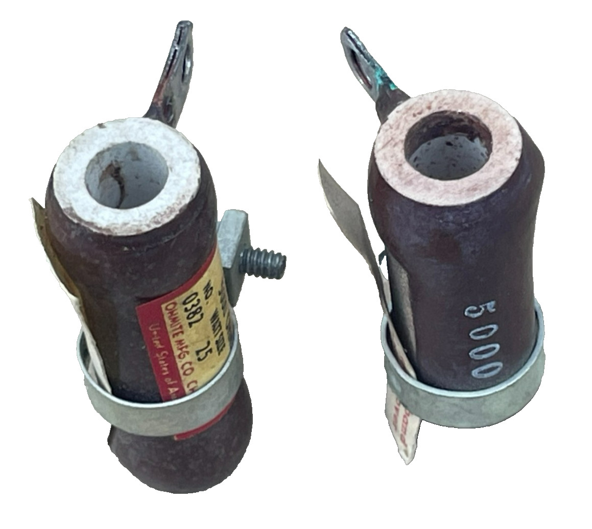 OHMITE 5000 Ohm 25 Watt Adjustable, Ceramic Power Resistor, 0382 (Lot of 2)