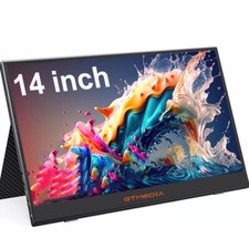 GTMEDIA 14" Portable Monitor 1080P IPS Screen Extender Type USB C HDMI Speakers