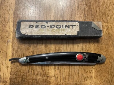 Antique Red Point 917 Straight Razor Utica Razor Co. Solingen Germany