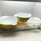 VTG MCM Pyrex Crazy Daisy Spring Blossom Green Nesting Mixing Bowls Set of 4