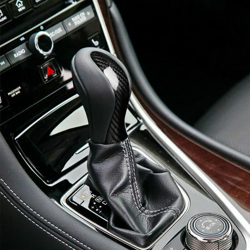 Real Carbon Fiber Gear Shift Knob Cover Trim Fit For Infiniti Q50