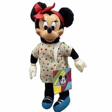 Vintage Applause Disney Minnie Mouse Tourist Plush Doll Rubber Face Hands