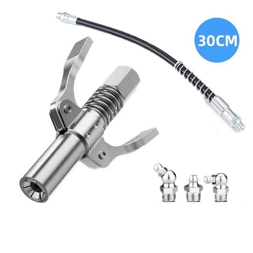Grease Gun Coupler High Pressure Quick Release Lock Nozzles w/Hose For 1/8"NPT - Picture 11 of 18