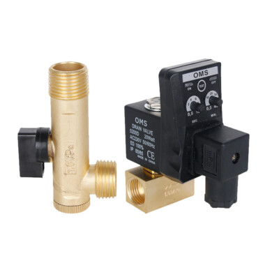 Brass Electric Automatic Drain Timer Solenoid Valves Water Controller Valve 220V