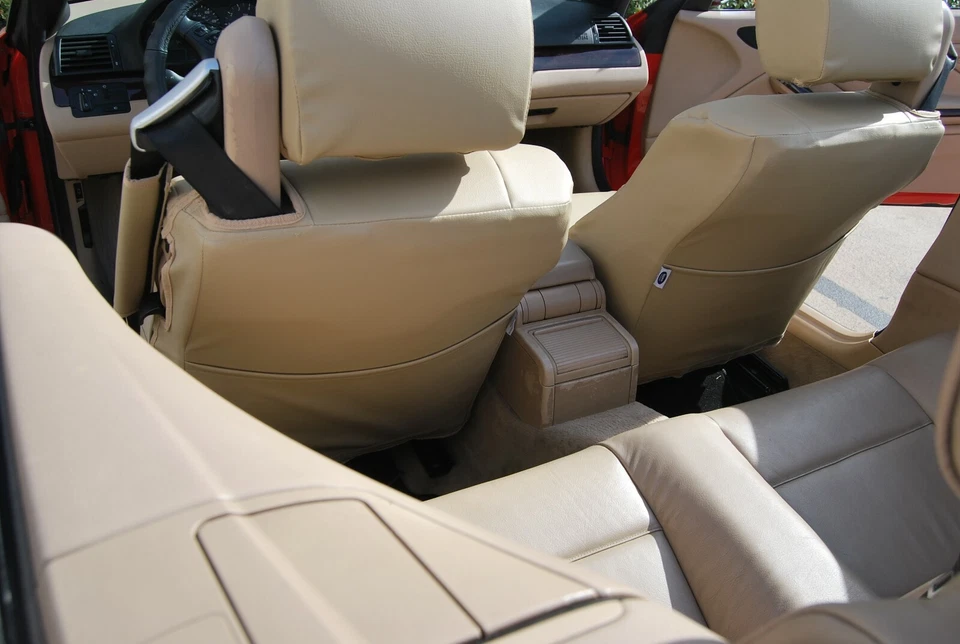 BMW 325CI CONVERTIBLE 2000-2005 VINILO PERSONALIZADO 2 FUNDAS ASIENTO DELANTERO 13 COLORES Foto 4 de 4