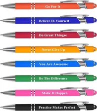 ELANE 8 Pcs Personalized Ball Point Pens with Stylus Tips Ballpoint - 8-colors