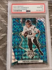 2022 PANINI MOSAIC PEACOCK CHOICE #88 TREVOR LAWRENCE PSA 10