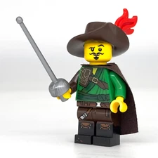 LEGO BAM Musketeer Minifigure Rapier Forestmen Dark Brown Cape - NEW