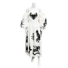 ALEXANDER MCQUEEN | White Papercut Print Midi Dress Size 48 Approx US 12