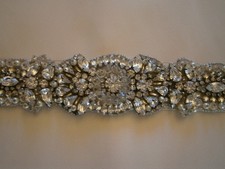 Haute Bride Wedding Dress Bridal Ivory Sash Crystals Beads Silver Embroidery NEW