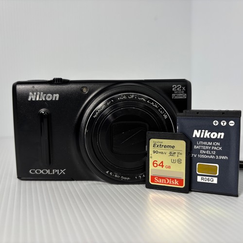 Nikon Coolpix S9600 Digital Camera Black 16 megapixel, 64GB Memory Card, Case - Picture 2 of 23