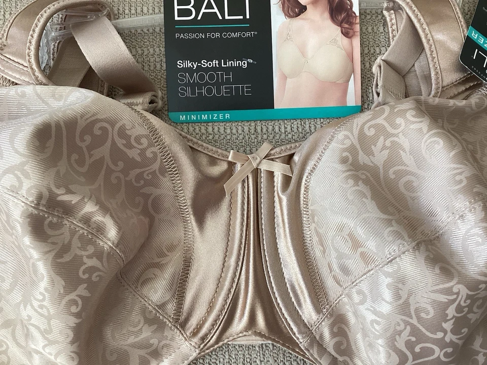 Sujetador para mujer Bali Minimizer satinado con aros sin relleno ~ 40C ~ #DF3562 ~ NUEVO CON ETIQUETAS Foto 2 de 4