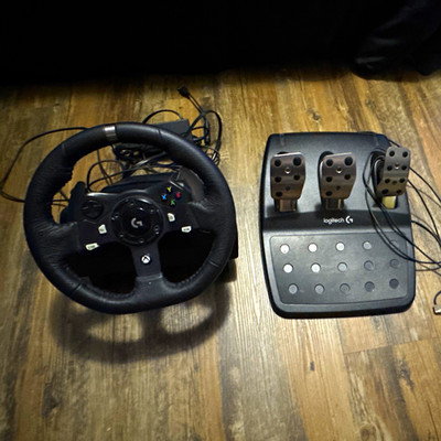 Logitech Racing Wheel with Pedals, Wired Black Controller Set for PC G920
