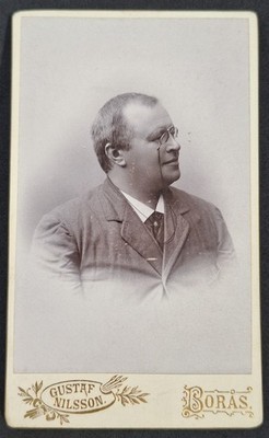 Vintage CDV Photo Dapper Man Jacket And Pince-nez Boras Sweden Gustaf Nilsson