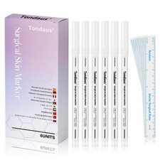 TONDAUS 6Pcs Professional Surgical Tip Skin Marker Pen White Stencil