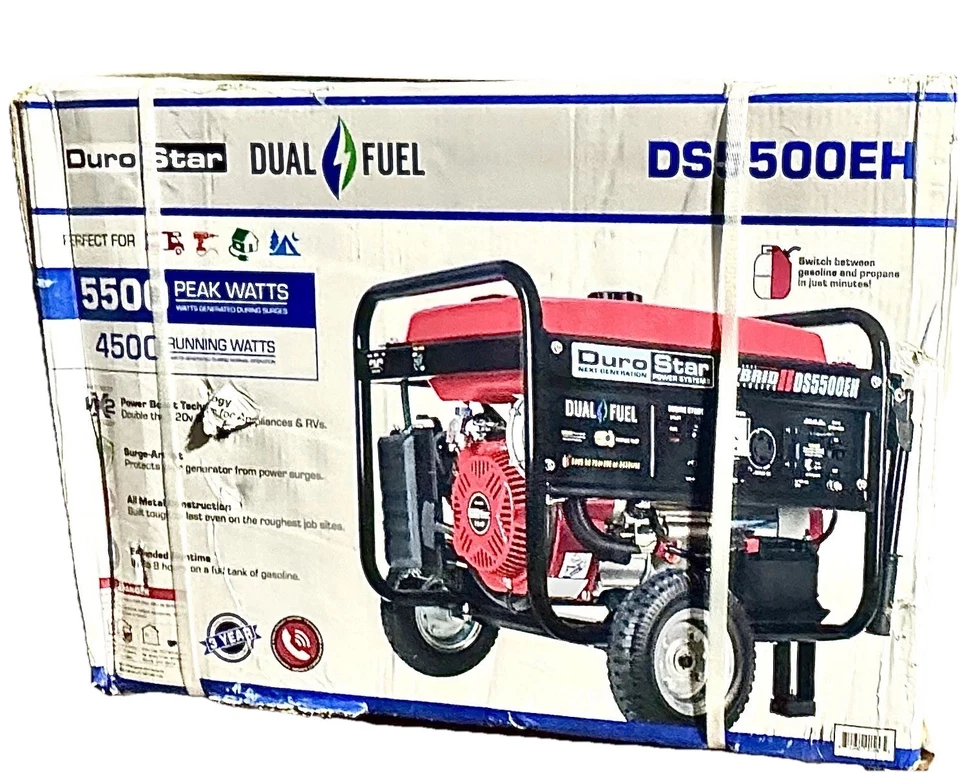 Generador portátil de doble combustible DuroStar DS13000MX 13.000W/10.500W con alerta de CO Foto 2 de 3