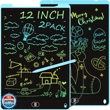 2 Pack 12 Inch LCD Writing Tablet for Kids, Electight Colorful Doodle Board, 